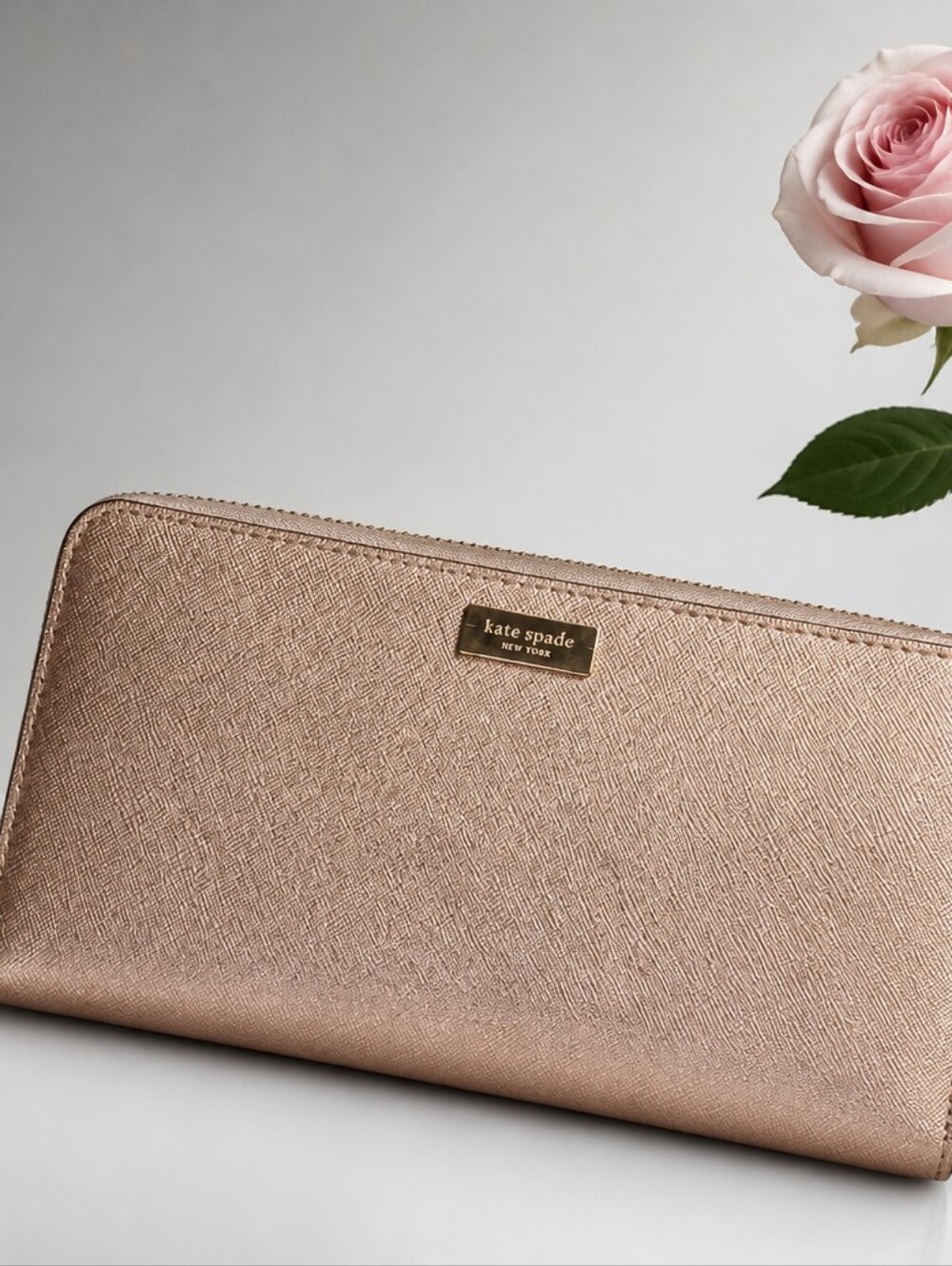 Kate Spade Rose Gold Zip Wallet